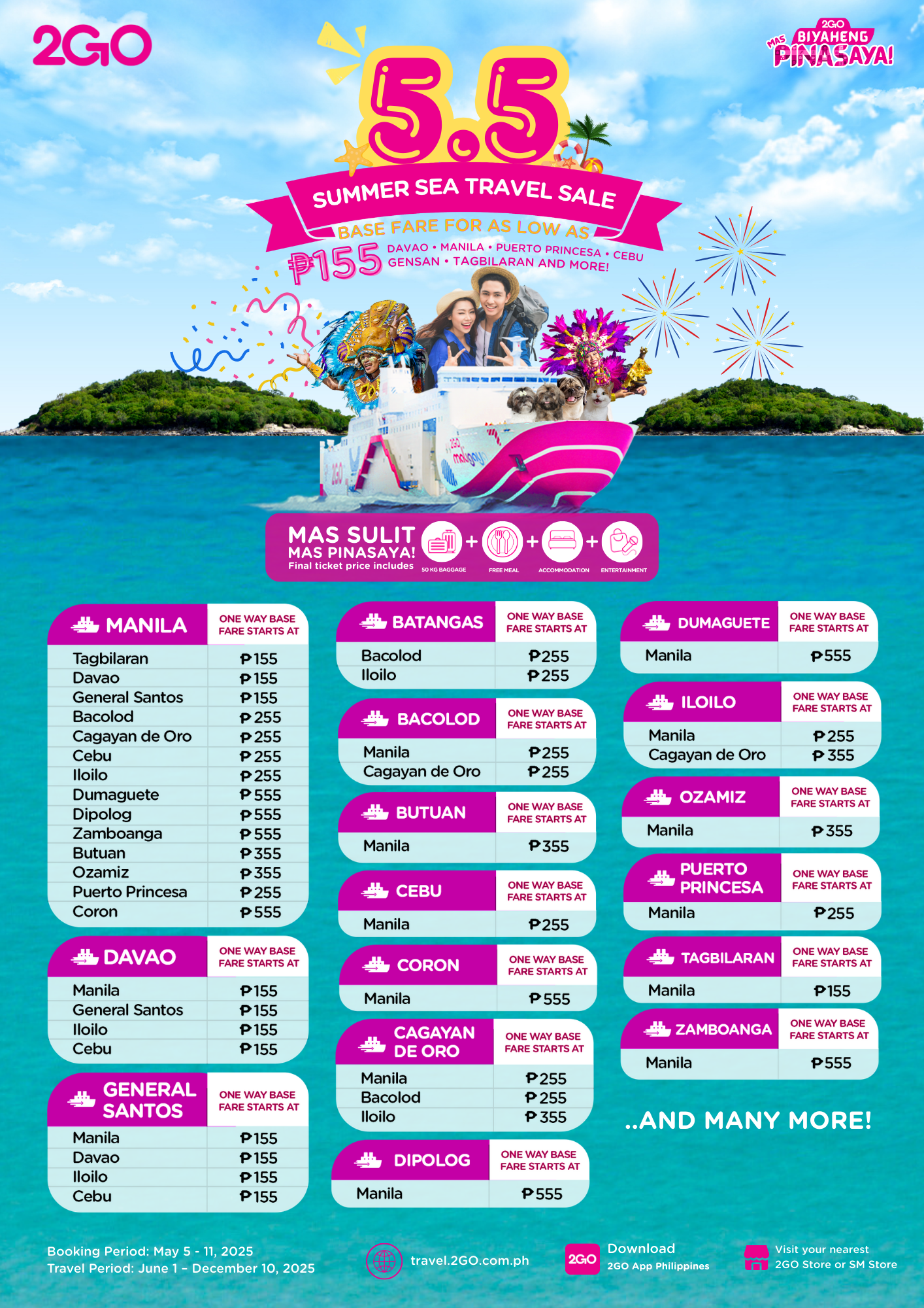 2GO Travel Summer Sea Sale for Philippine destinations for April to June 2025